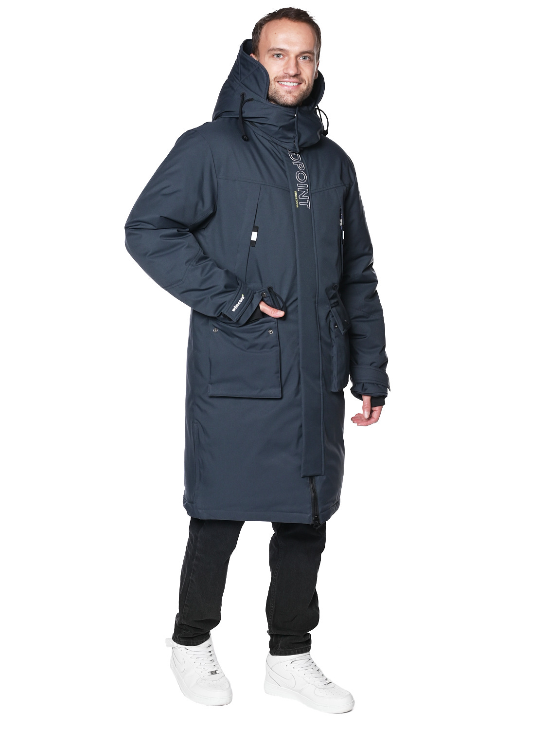 Пальто A-8911 Темно-серый